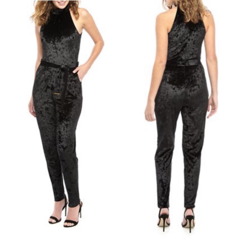 MICHAEL KORS Velvet Halter Neck Jumpsuit Size XXS